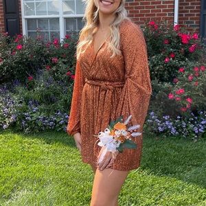 Petal and Pup Rust Sequin Dress